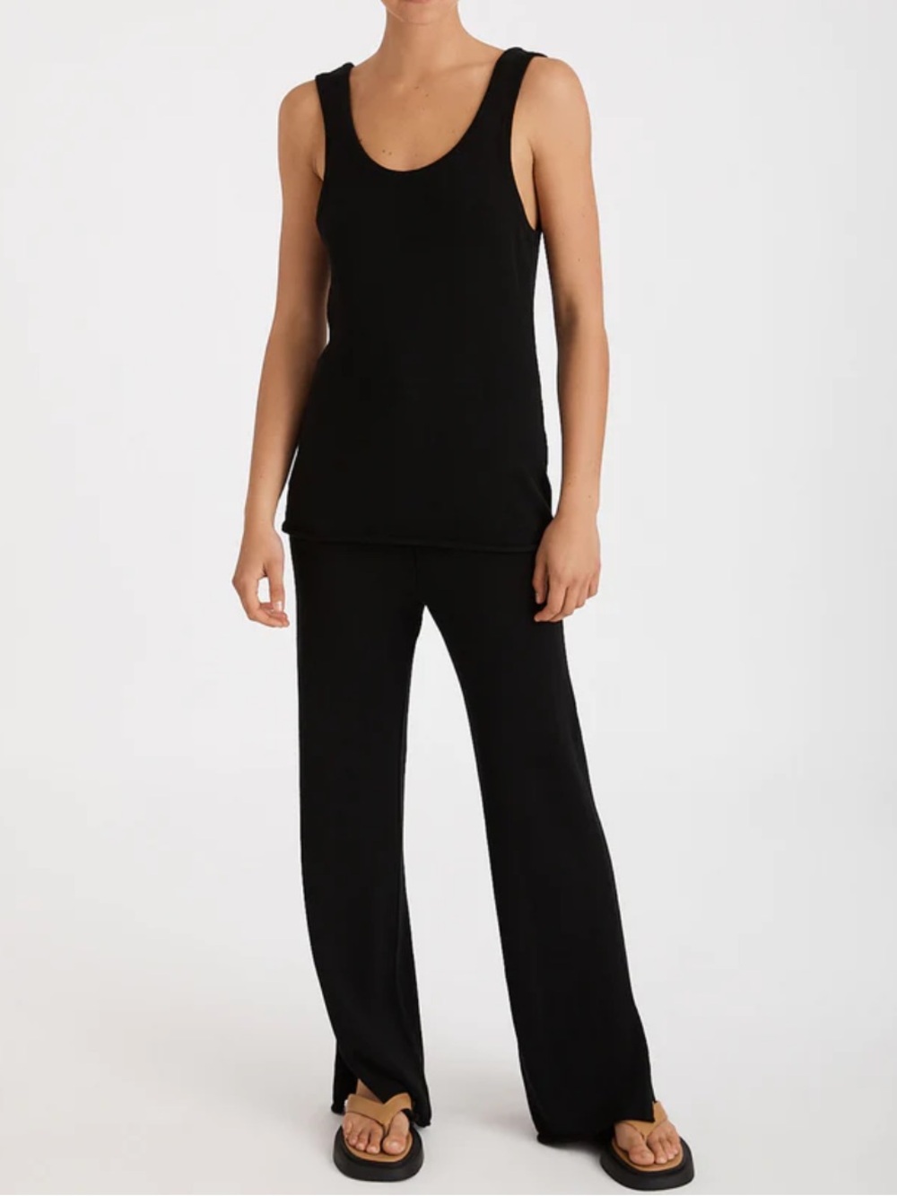 Zulu & Zephyr Black Wide-Leg Knit Pants